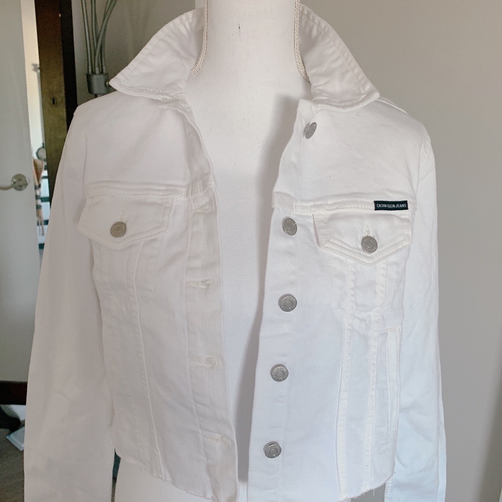 Calvin Klein white denim Jaket